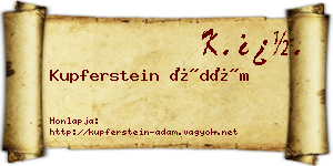 Kupferstein Ádám névjegykártya